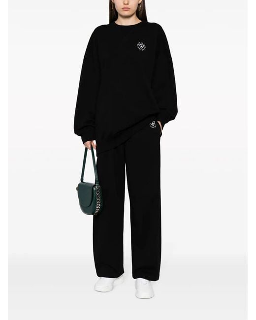 Stella McCartney Black Logo-Patch Cotton Sweatshirt