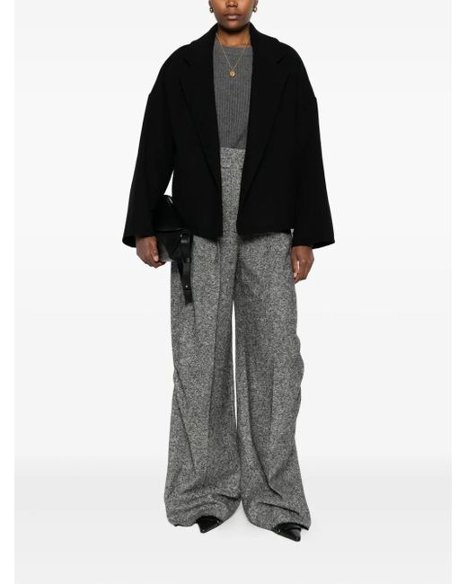 Dusan Black Notched-Lapel Raw-Edge Jacket