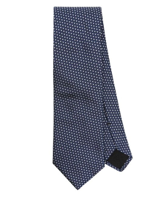 Boss Patterned-jacquard silk tie in Blue für Herren