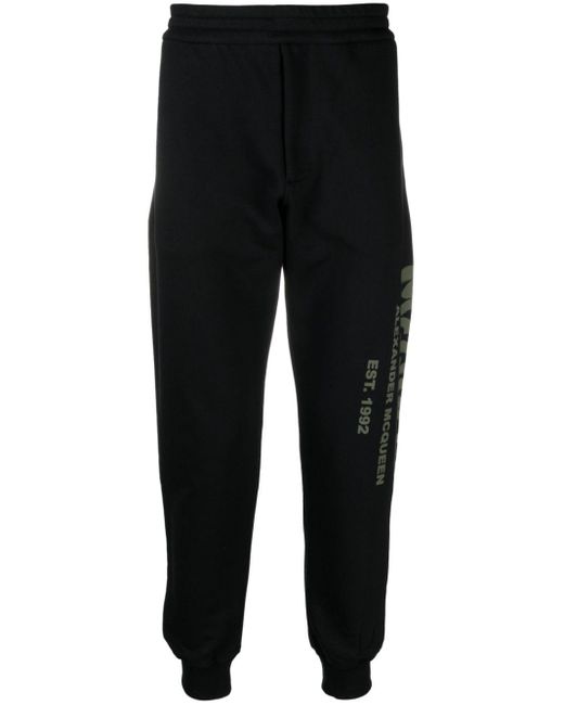 Pantalones de chándal con logo Alexander McQueen de hombre de color Black