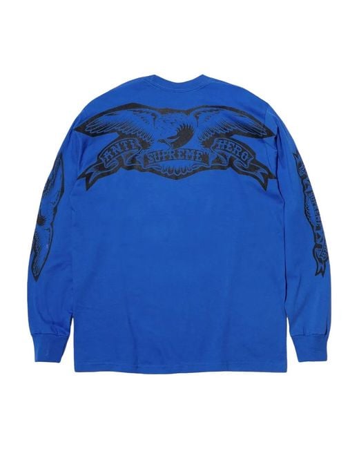 Supreme Antihero Eagle Long-Sleeves T-Shirt in Blue for Men | Lyst