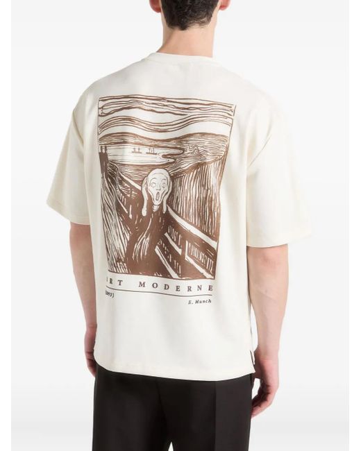 Manière De Voir White The Scream-Print T-Shirt for men