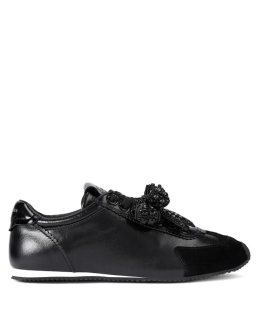 Kurt Geiger Black Islington Bow Leather Sneakers