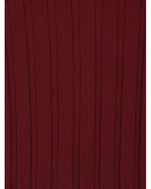 Allude Red Gerippter Rollkragenpullover