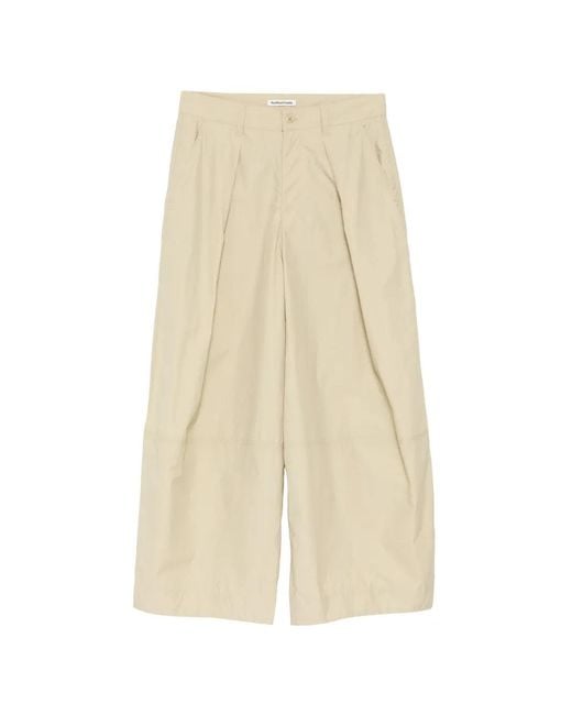 YMC White Deadbeat Wide-Leg Trousers for men