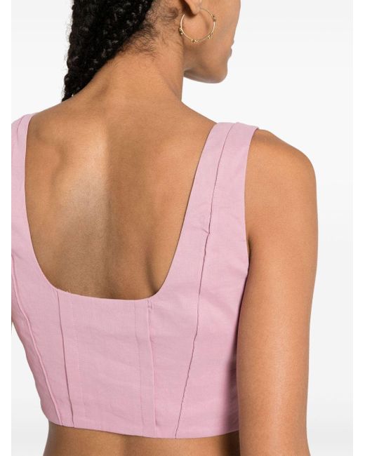 Haut-corset à coupe crop Pinko en coloris Pink