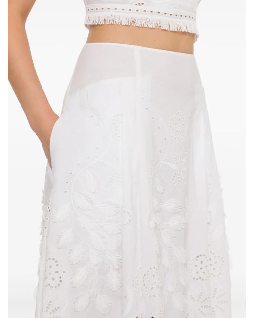 Alberta Ferretti フローラル スカート White
