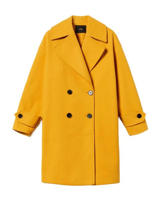 Twinset Jas Met Dubbele Rij Knopen in het Yellow