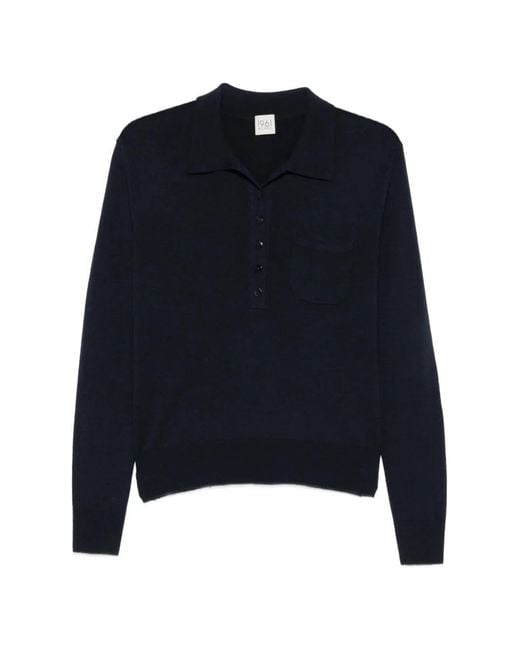 19.61 MILANO Blue Button-Fastening Polo Top