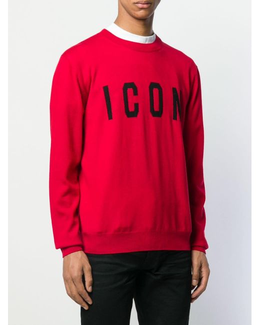 DSquared² Icon Jumper in Red for Men - Lyst