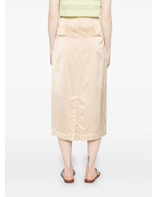 Peserico Natural Satin Midi Skirt