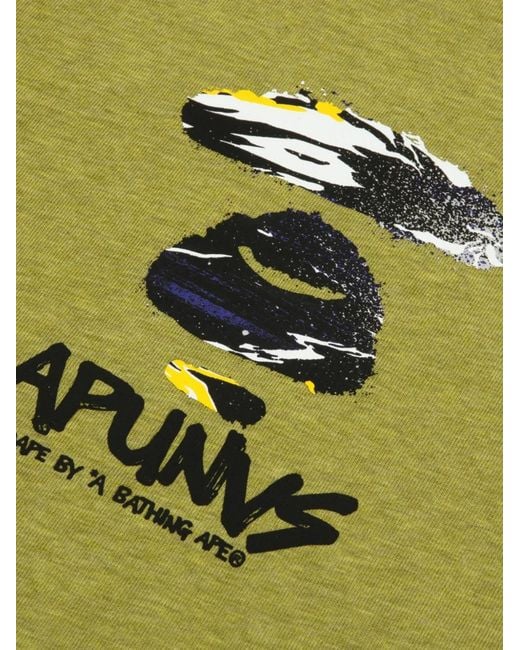 Aape By A Bathing Ape Green Logo-Patch T-Shirt for men
