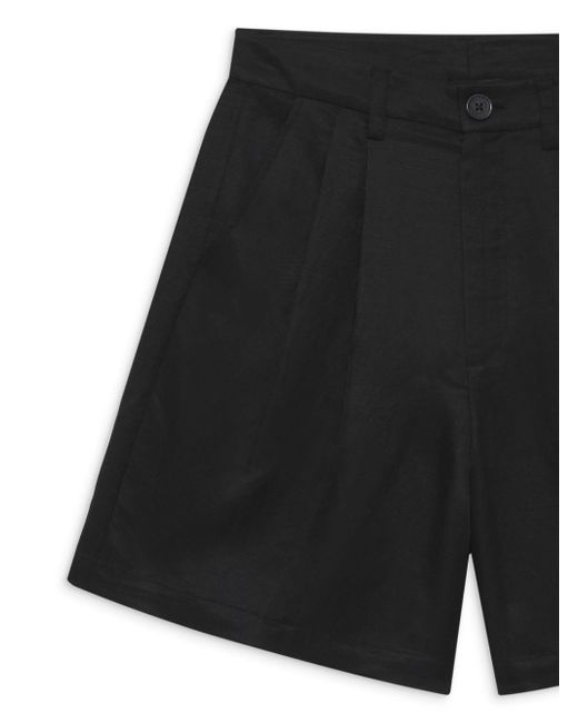 Shorts Carrie con pieghe di Anine Bing in Black