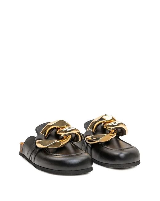 J.W. Anderson Black Mules À Détail De Chaîne