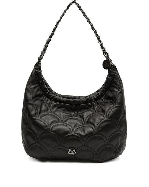 Isla Black Sirena Cocoon Hobo Quilted Chain Shoulder Bag