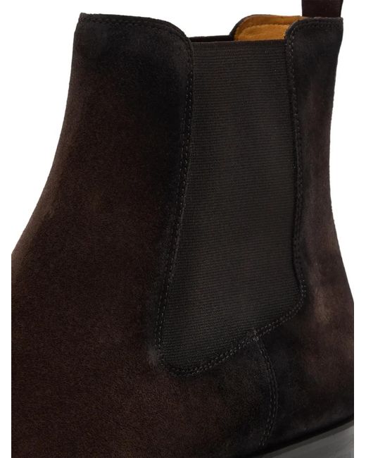 Magnanni Shoes Black Suede Chelsea Boots for men