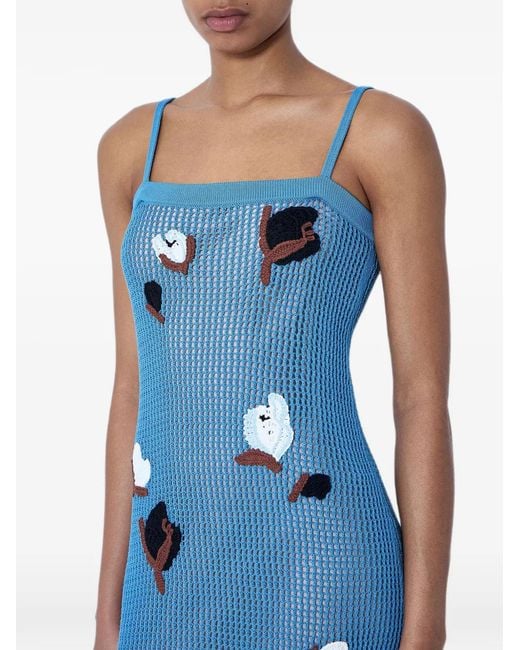 Marni Blue Abstract-Pattern Knit Dress
