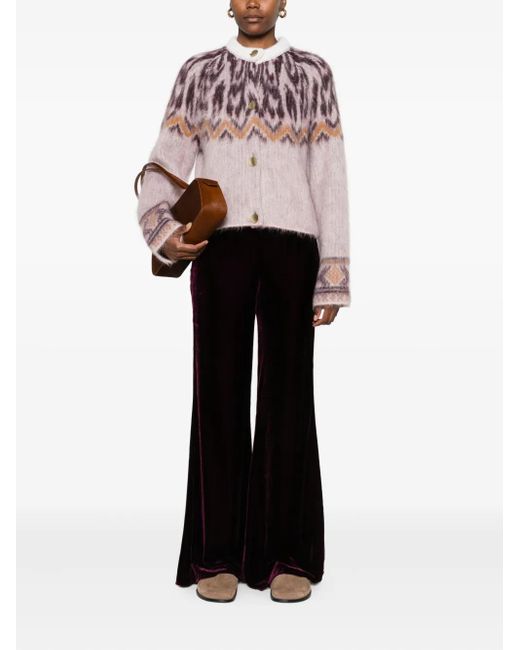 Forte Forte Pink Patterned Button-Up Cardigan