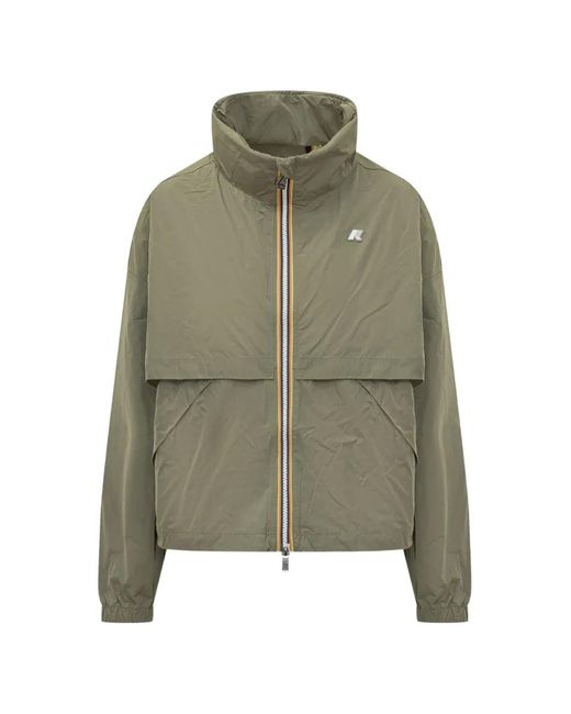 K-Way Green Aubette Memory Touch Zip Jacket