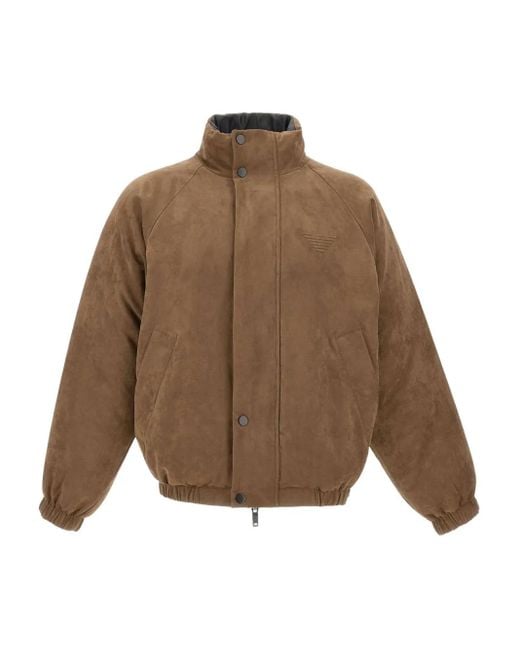 メンズ Emporio Armani リバーシブル ボンバージャケット Brown