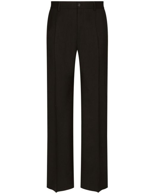 Dolce & Gabbana Black Tailored Pressed-crease Trousers for men