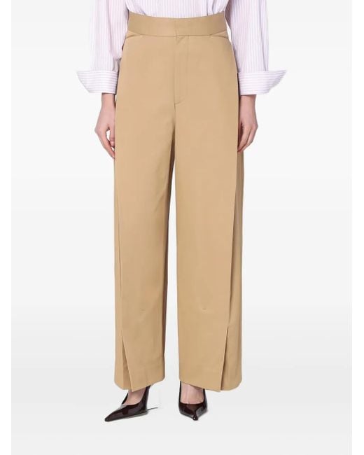 Victoria Beckham Natural Layered-Effect Trousers