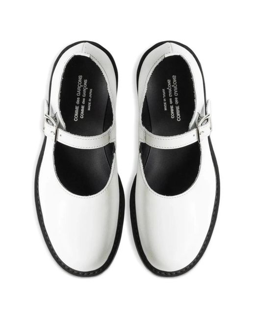 Comme des Garçons White Buckle-Strap Pumps