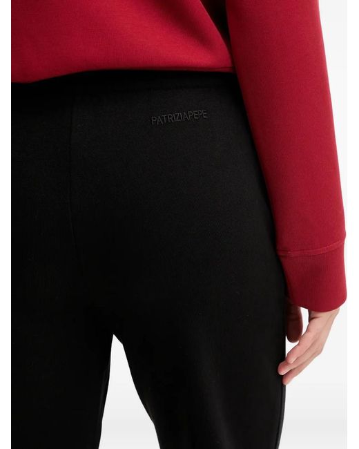 Patrizia Pepe Black Logo-Patch Track Pants