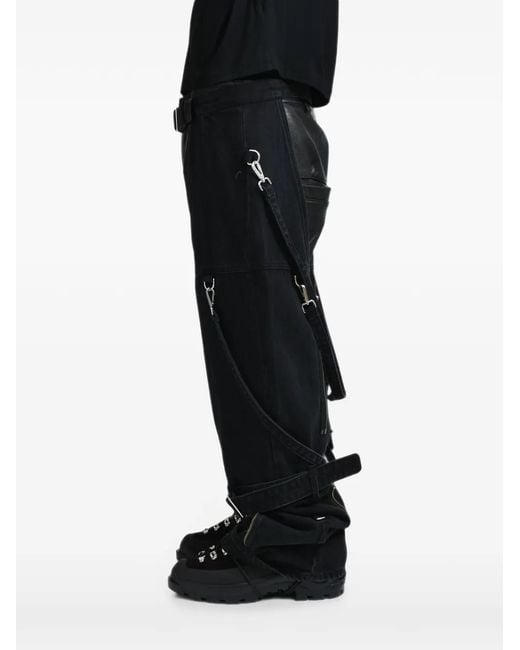 JUN/NAKAYAMA Black Bondage-Style Denim Chaps for men