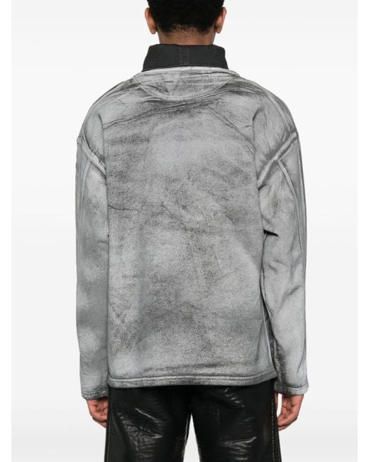 DIESEL Gray D-nlabelcol Reflective Sweatshirt for men