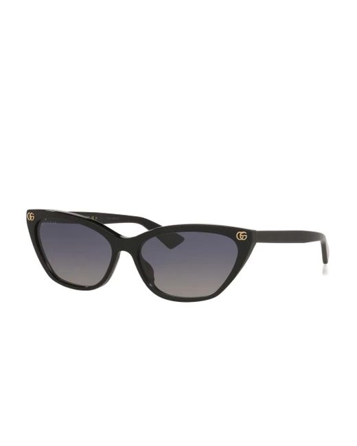Gucci Gray Logo-Detail Cat-Eye Sunglasses