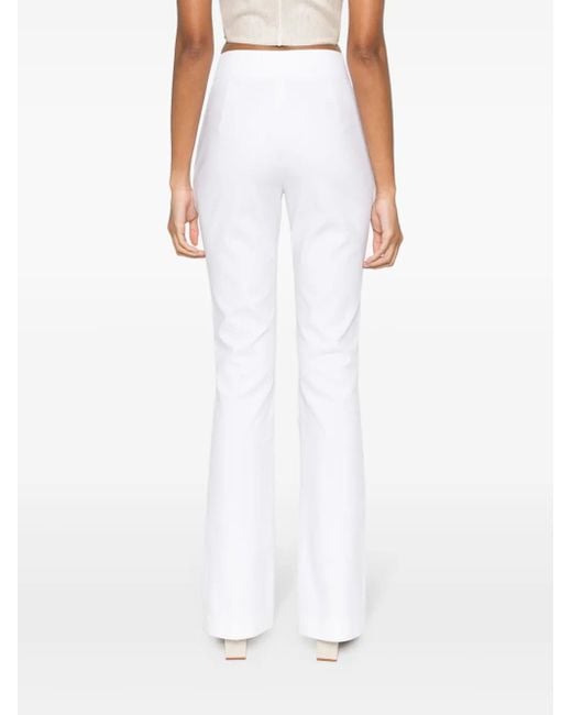 Genny White Twill Flared Trousers