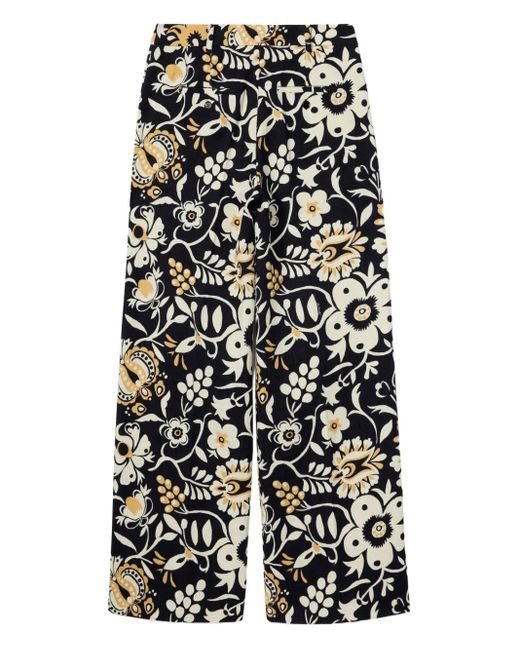LaDoubleJ Plooibroek Met Bloemenprint in het White