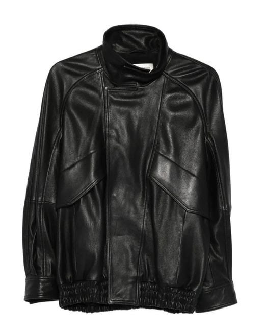 Nour Hammour Black Artiste Leather Jacket