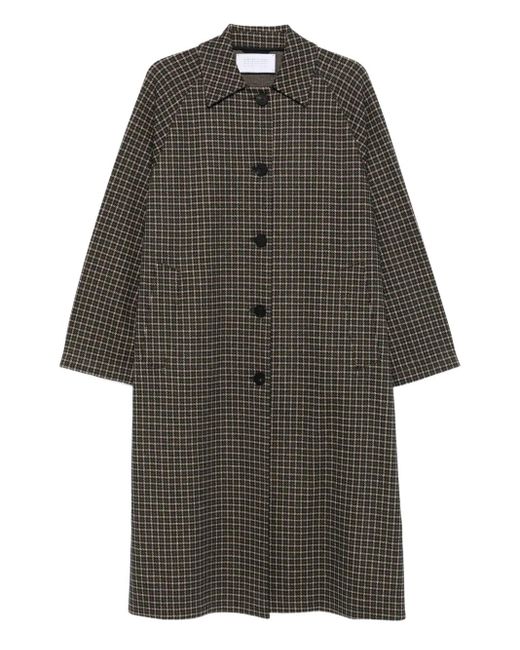 Harris Wharf London Gray Checked Button Coat