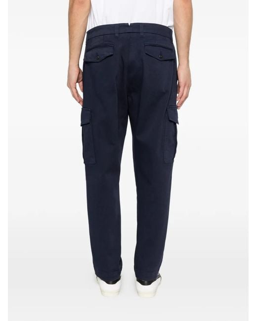 Eleventy Blue Button-Fastening Cargo Pants for men