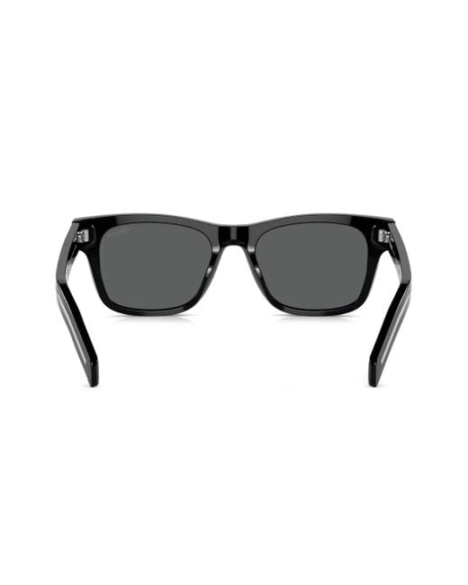 Prada Black Logo-Engraved Square-Frame Sunglasses for men