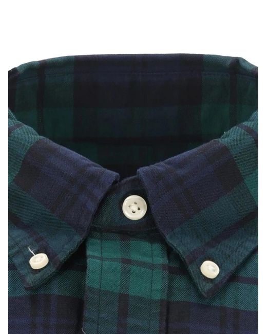 Polo Ralph Lauren Blue Tartan-Check Long-Sleeve Shirt for men