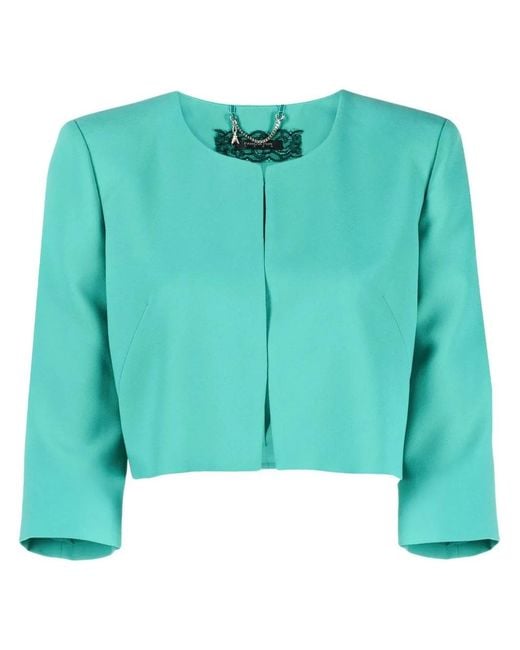 Patrizia Pepe Green Cropped Three-Quarter Jacket