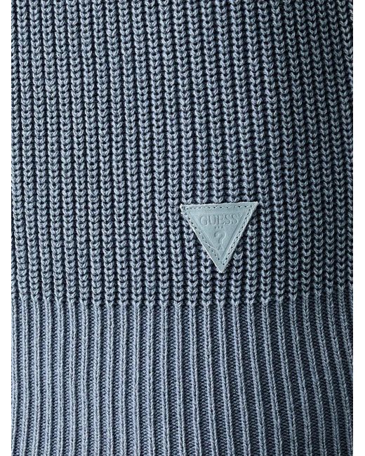 Guess Gerippter Pullover Mit Logo-Patch in Blue für Herren