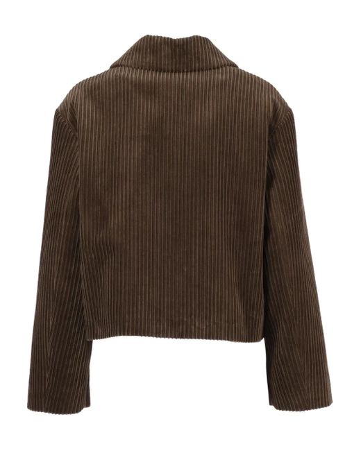 P.A.R.O.S.H. Brown Cropped Corduroy Jacket