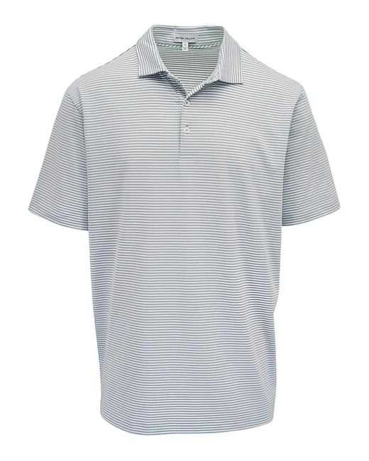 Peter Millar Gray Calvert Crown Striped Polo Shirt for men