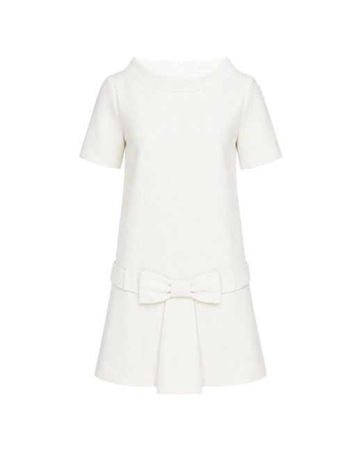 ShuShu/Tong White Bow-Detail Mini Dress