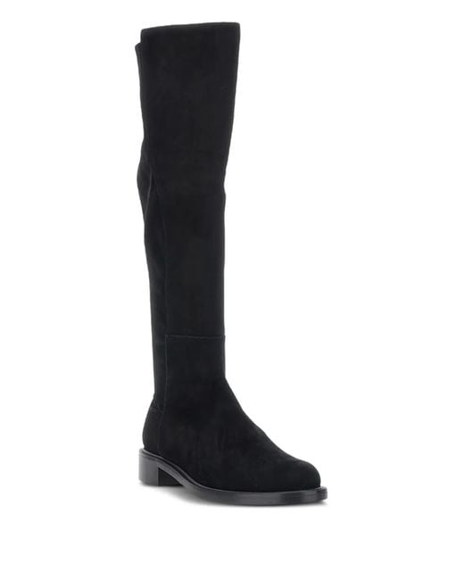 Stuart Weitzman Black Knee-High Boots With Low Block Heel