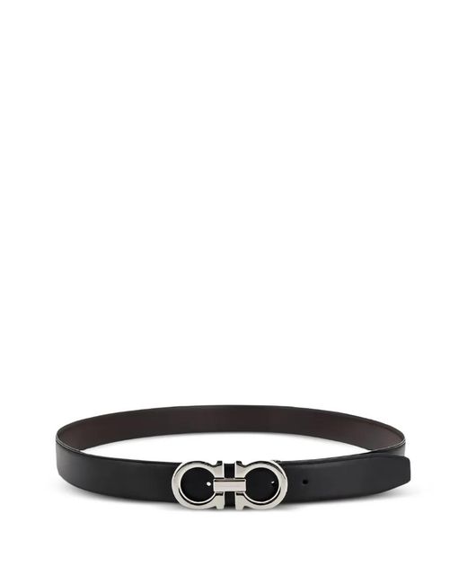 Ferragamo White Reversible And Adjustable Gancini Buckle Belt for men