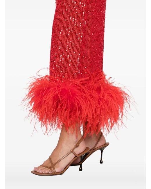 Atu Body Couture Red Sequins-Embellishment Midi Dress