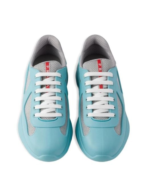 Prada Blue America's Cup Soft Rubber And Bike Fabric Sneakers for men