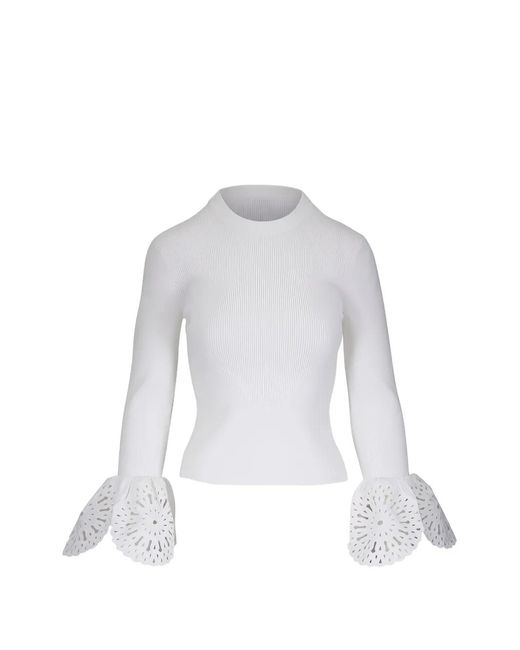 Jonathan Simkhai White Elyse Long-Sleeves Blouse
