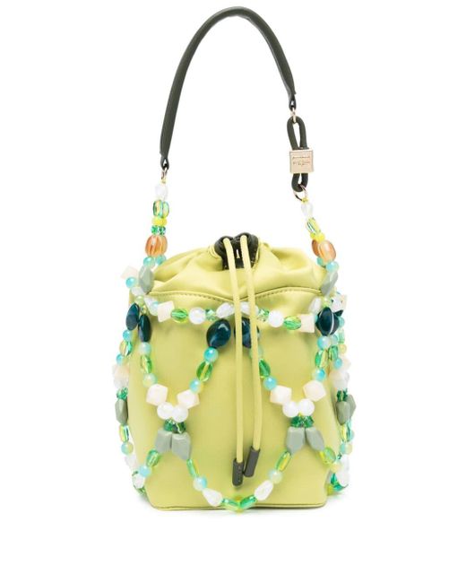 Ganni Yellow Beads Bucket Bag