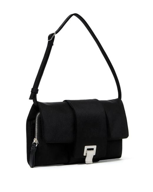 Proenza Schouler Black Flip Silk-Satin Shoulder Bag